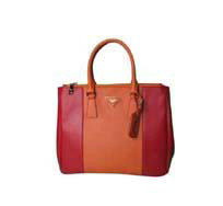 online 2014 Prada saffiano calfskin tote bag BN1786 red&orange